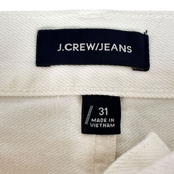 J Crew Denim Mini Skirt Frayed Raw Hem Distressed Size 31 White - Picture 3 of 9